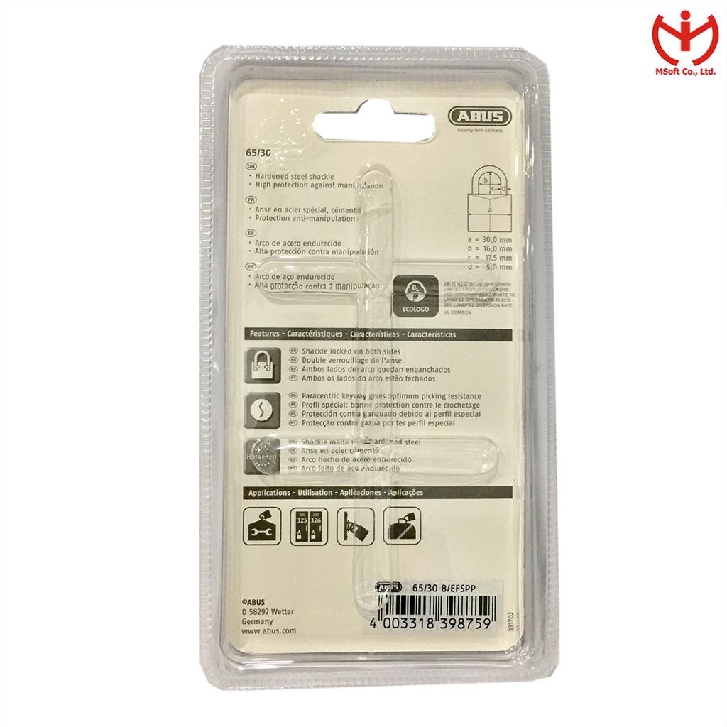 Ổ khóa ABUS 65/30 thân đồng rộng 30mm 3 chìa răng cưa dùng khóa tủ cá nhân