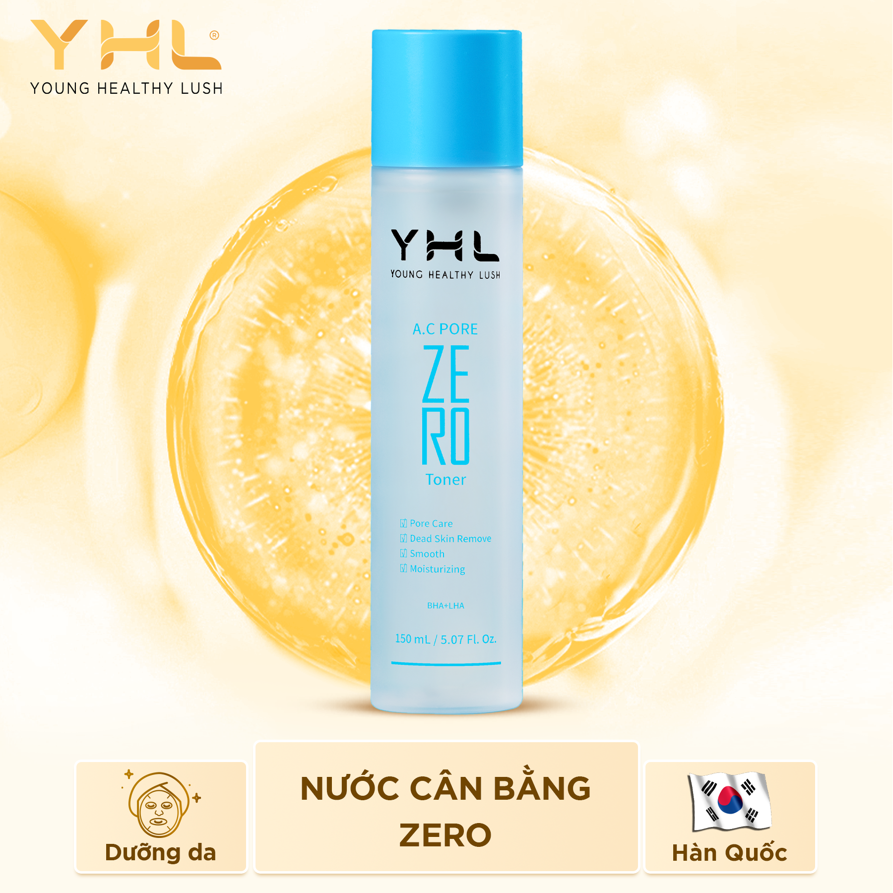 Nước cân bằng ZERO YHL Hàn Quốc 150ml cấp ẩm cho da cân bằng độ pH