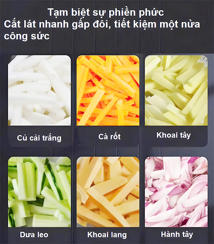 Máy cắt khoai tây, khoai lang và các loại củ kiểu Pháp - Chuyên nghiệp. Thương hiệu Mỹ cao cấp Septree - T1000. HÀNG CHÍNH HÃNG