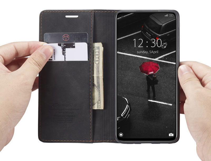 Bao da bò thật dạng ví dành cho Xiaomi Mi 10T Proi chính hãng Caseme