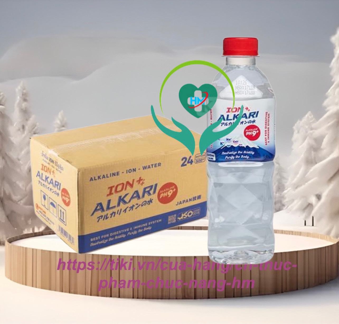 Hình ảnh Thùng 24 chai x 500ml nước uống ion kiềm Alkari, giúp tăng cường sức đề kháng