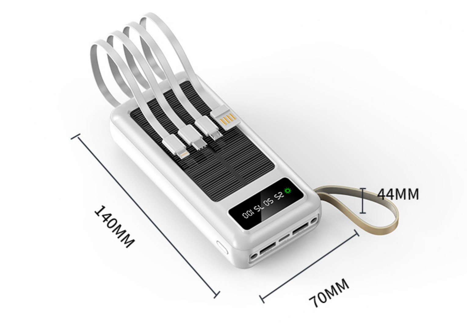 1 Pin dự phòng có thể sạc bằng năng lượng mặt trời 30,000mAh