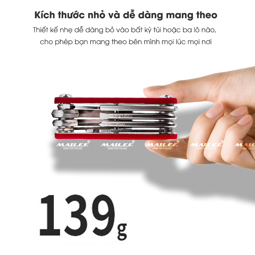 Lục Giác Sửa Chữa Xe Đạp Gấp Gọn Đa Năng 8 in 1 PP-81 chất liệu thép không gỉ với cán nhựa PP - Mai Lee
