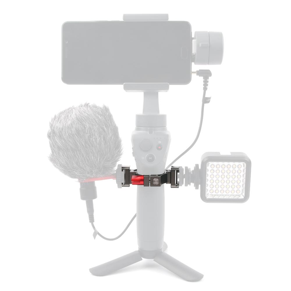 Giá đỡ kẹp mở rộng với 2 đế gắn cho micrô LED Phụ kiện ánh sáng cho DJI OSMO Mobile