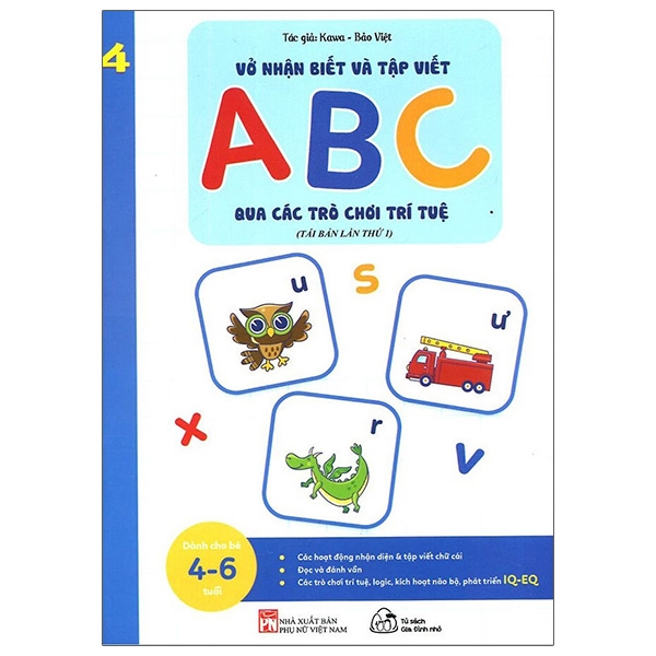 Sách Muki - Bộ 5 Cuốn Vở Nhận Biết Và Tập Viết ABC Qua Các Trò Chơi Trí Tuệ Dành Cho Trẻ Từ 4-6 Tuổi (Tặng Bookmark)