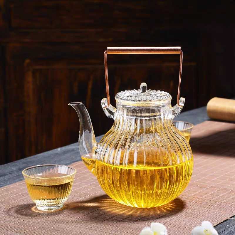 Ấm pha trà thuỷ tinh dáng bầu chịu nhiệt - BDC09