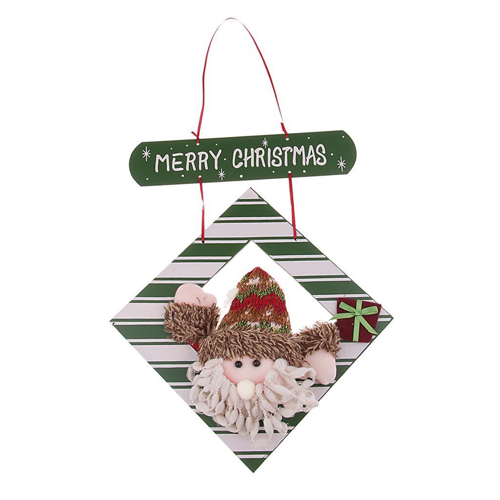 Christmas Wooden Plaque Home Door Hanging Ornaments Decorations Santa Claus
