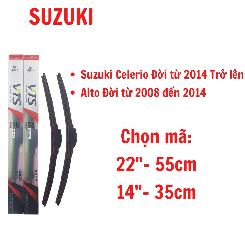 Bộ cần gạt mưa Silicon thanh mềm VTS dành cho xe Suzuki: Celerio, Alto, Carry 1.0, Vitara, Swift