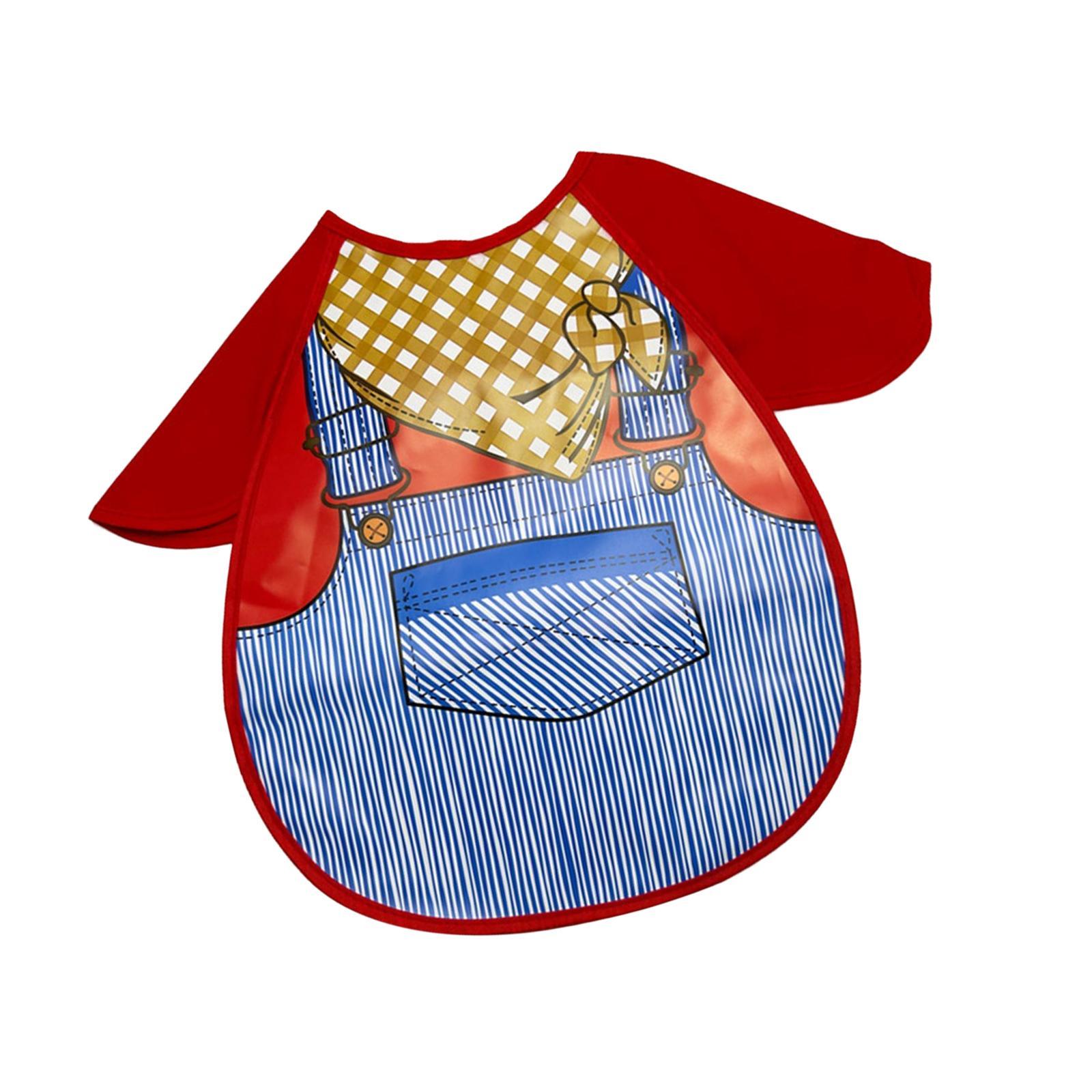 Short Sleeve Baby Bib Eating Travel Washable for Ages 1-5 Years