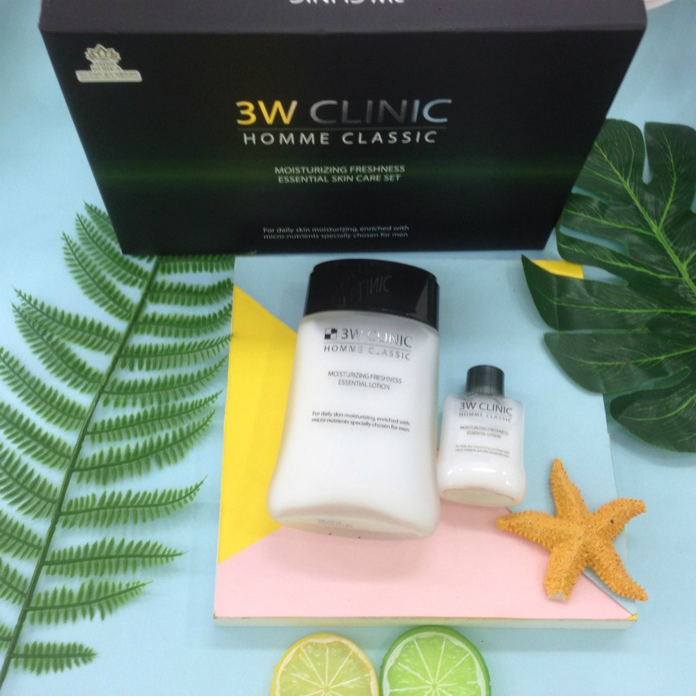 Bộ Chăm Sóc Da Dành Cho Nam Hàn Quốc 3W Clinic Homme Classic Moisturizing Freshness Essential Skin Care