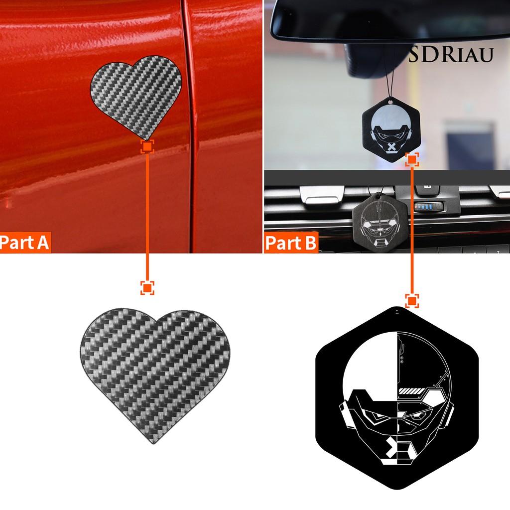 Miếng Dán Sợi Carbon Hình Trái Tim Trang Trí Cửa Xe Hơi