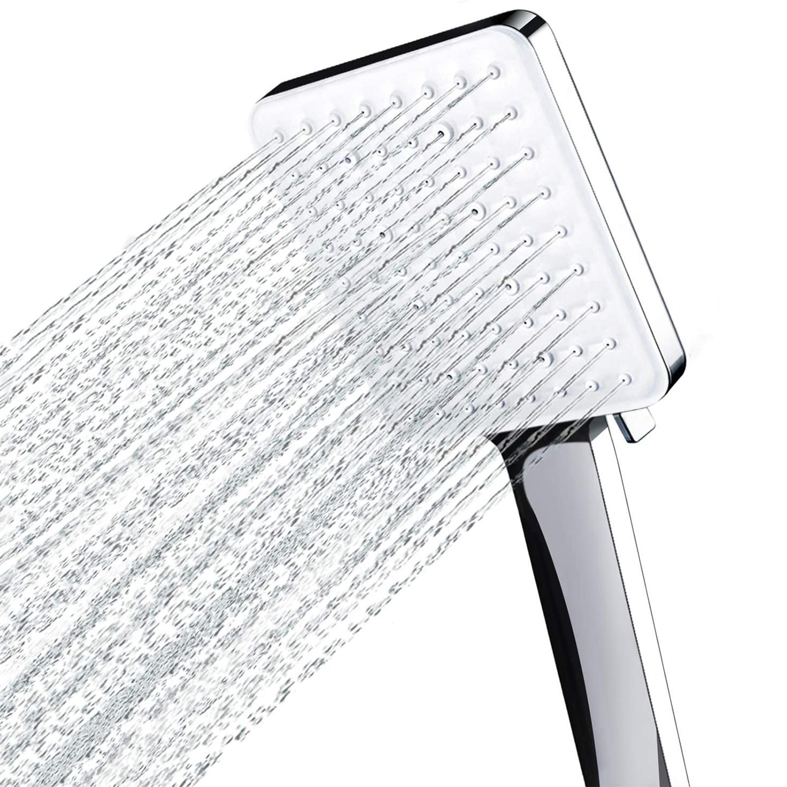 High Pressure Handheld Shower Head with 4.9ft Hose 360° Rotatable Bracket Polished Chrome Adjustable Shower Spray (G1/2)