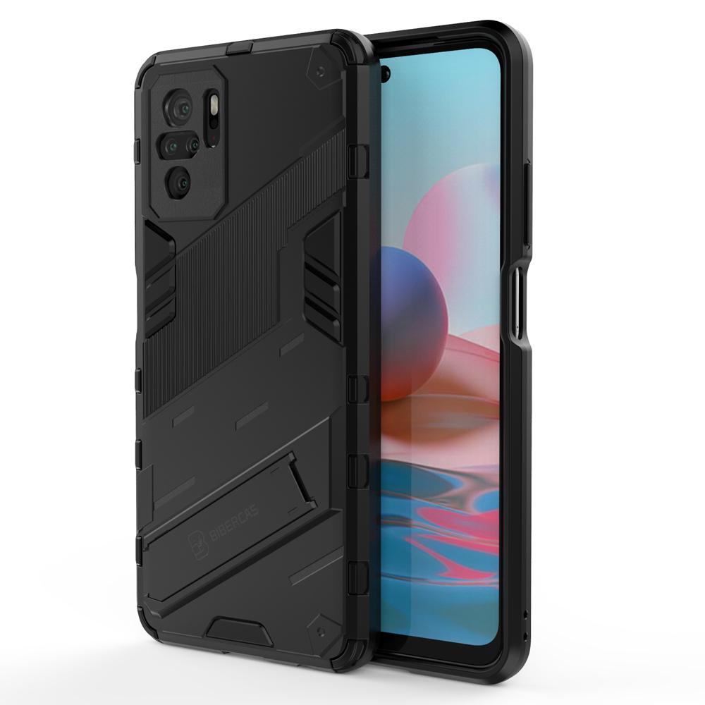 Ốp lưng cho Xiaomi Redmi Note 10 10S, Ốp chống sốc Iron Man PUNK cao cấp kèm giá đỡ cho Redmi Note 10 10S 4G