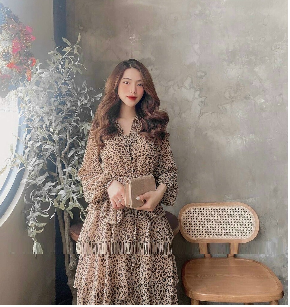 ĐẦM XÒE TẦNG CỔ V XINH XINH - NT7021