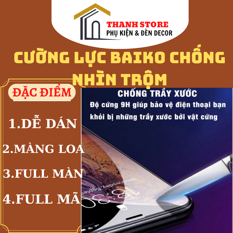 Cường lực kingkong BAIKO chống nhìn trộm full màn full mã dành cho táo khuyết.
