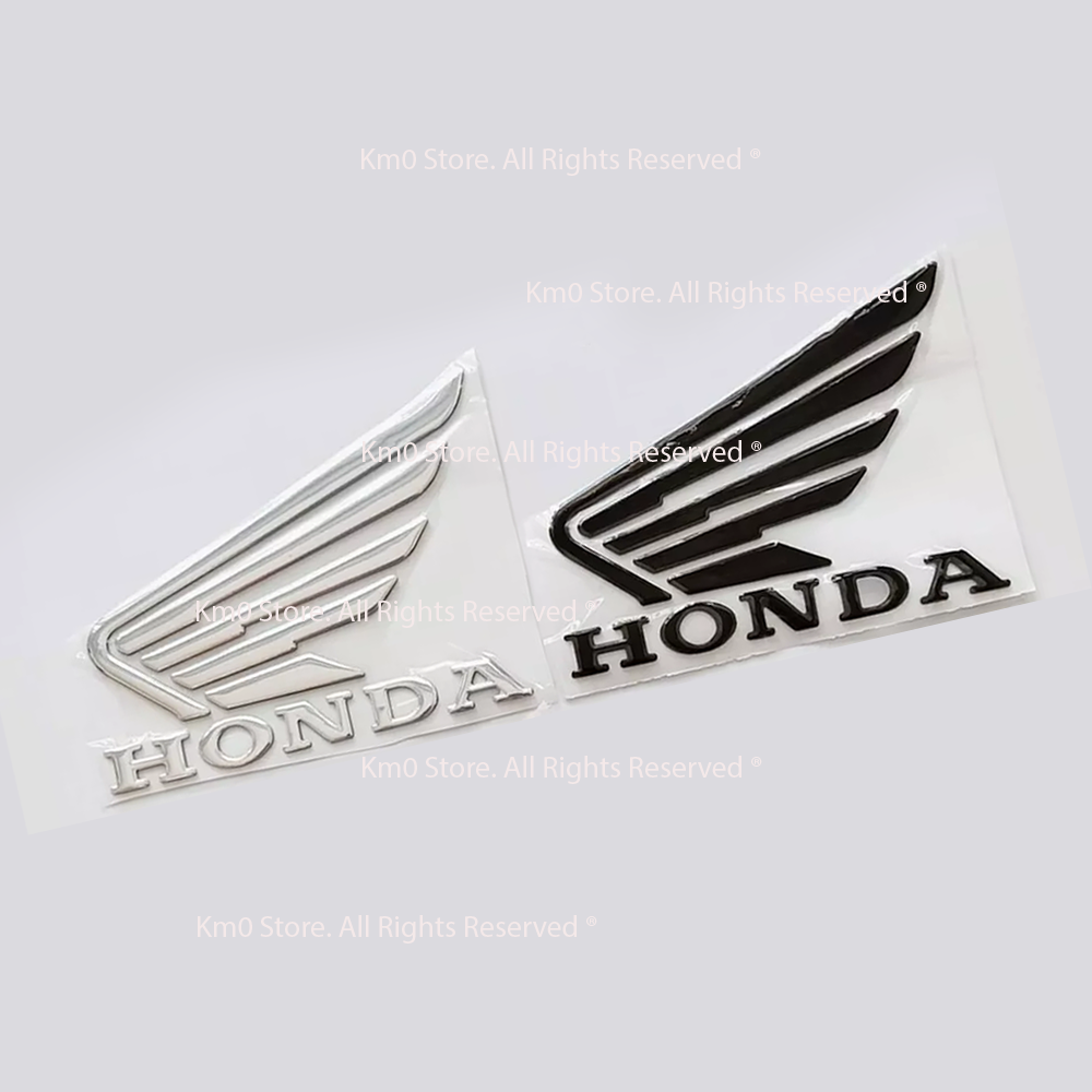01 Cặp Tem Logo Hình Cánh Chim Honda 3D Dập Nỗi G1088