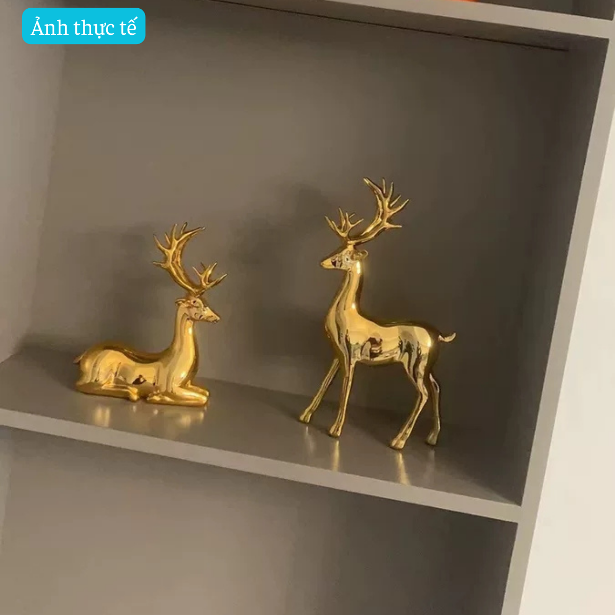 Cặp tượng hươu tình nhân mạ vàng sang trọng - Đồ trang trí nhà cửa đẹp - Mã T83