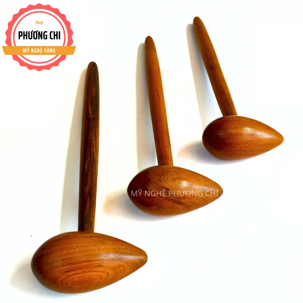 Búa gõ huyệt chân đầu tròn và nhọn MB3, búa bấm huyệt day ấn huyệt bằng gỗ thơm | Mỹ Nghệ Phương Chi