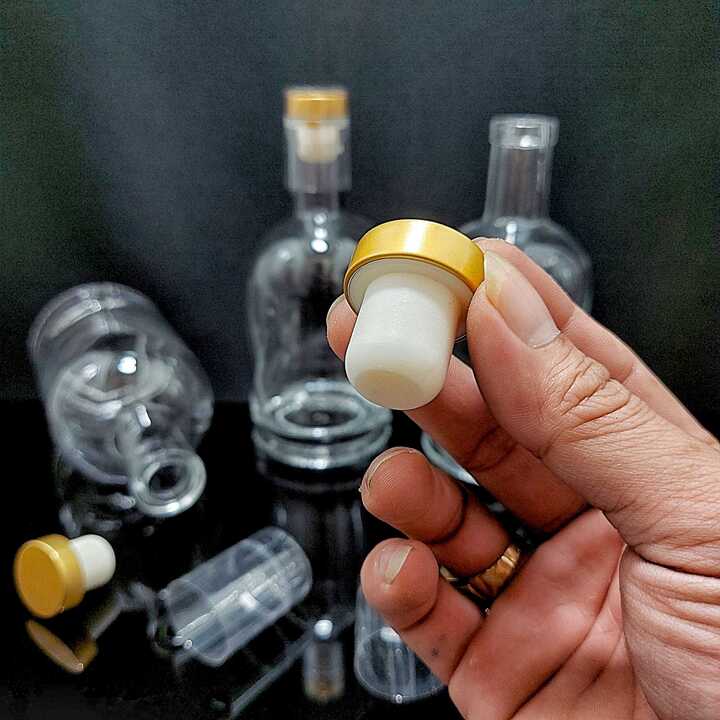 Chai Đựng Rượu Thủy Tinh 375ML mẫu vốt ka – nắp cao su bọc thiếc, kèm màng co – Vỏ Chai Rượu Đẹp - Bình Đựng Ruou