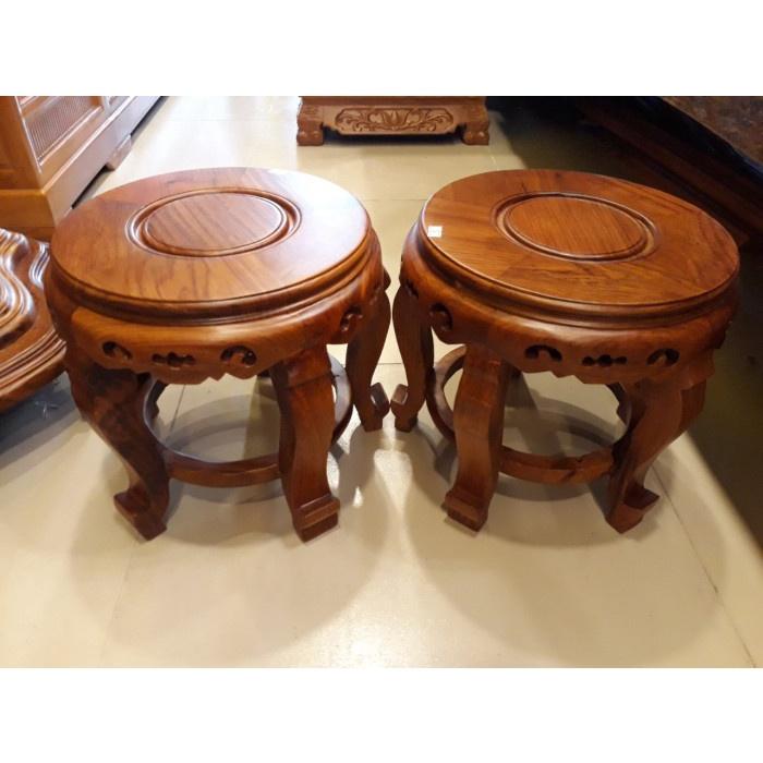 Đôn tròn gỗ hương cao 30 mặt 30