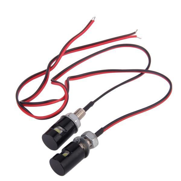 2xWaterproof 12V LED SMD Motorcycle Car Plate Stud Screw Lamp Light