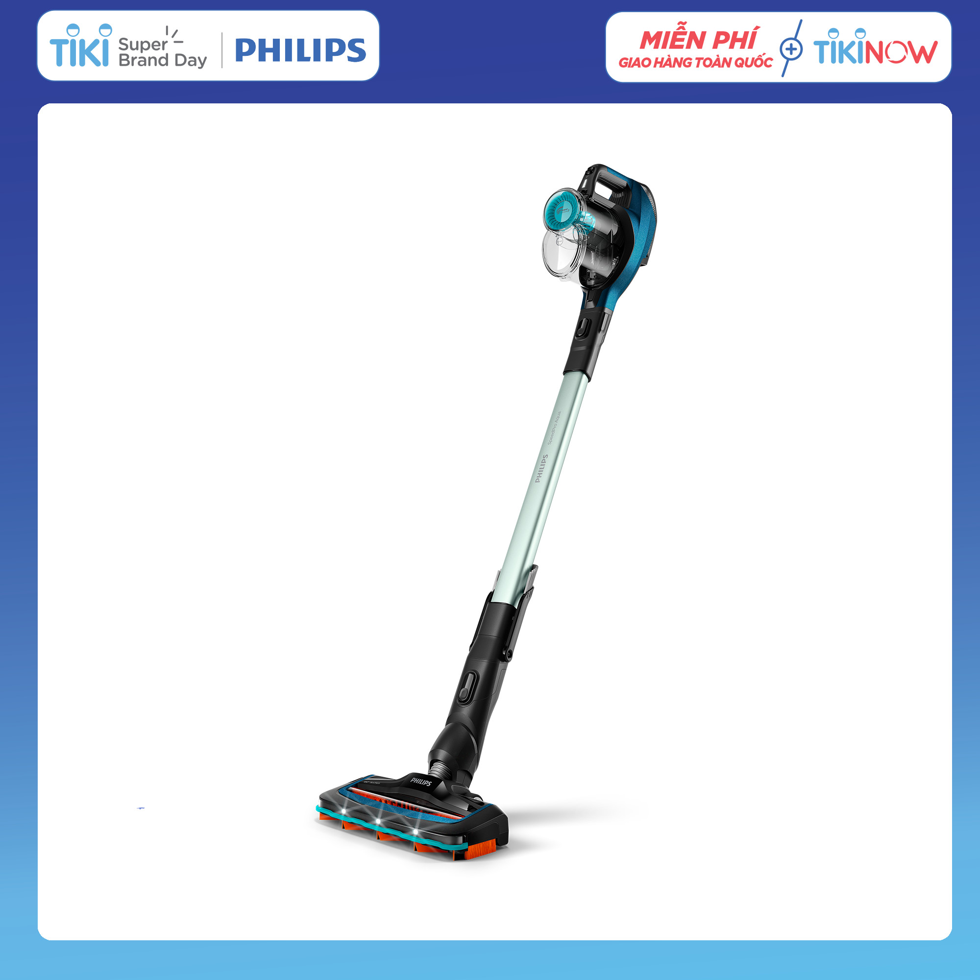 Máy Hút Bụi Không Dây Có Cán vừa hút vừa lau Philips FC6728 - Hàng Chính Hãng