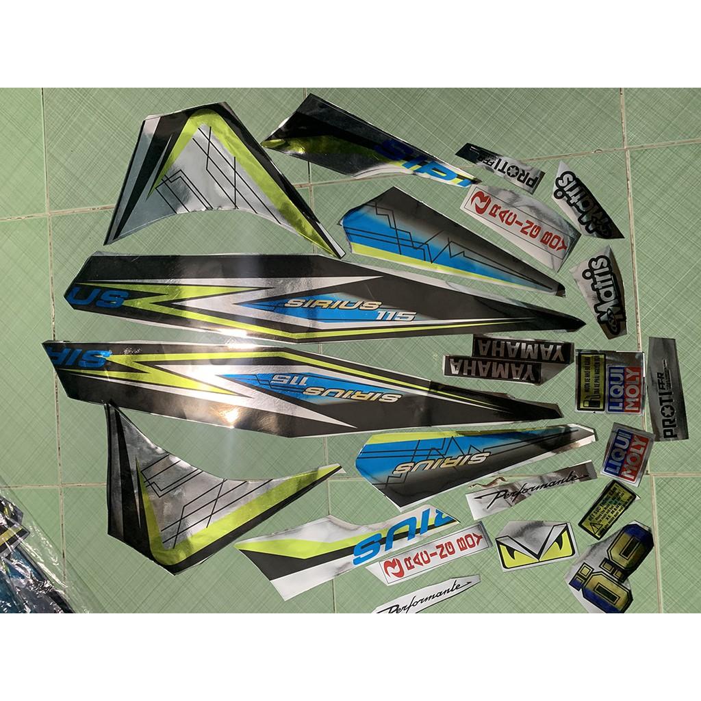 Tem sirius fi xanh đen vàng crom