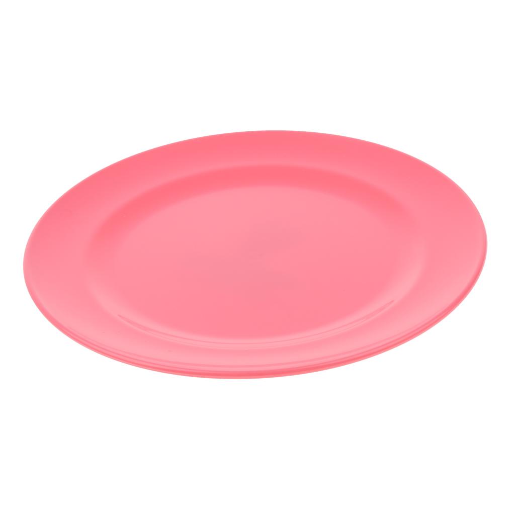 2pcs Plates Set Food Container Dishes Camping Outdoor Storage Bowl Pink