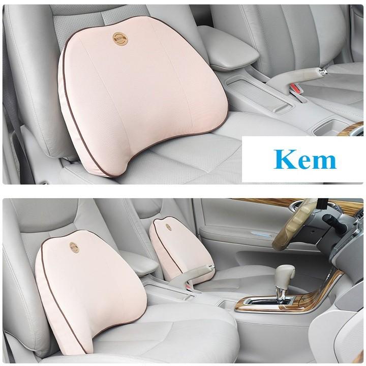 Gối tựa lưng ô tô chất liệu cao su non hoạt tính 100% cao cấp DC-TL01