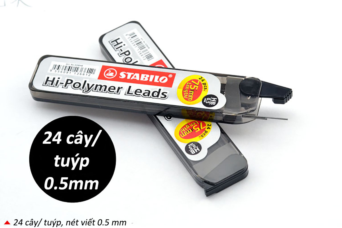 Tuýp Ruột chì bấm STABILO - Tuýp 24 ruột 0.5mm/ 2B (PC3206R24-2B)
