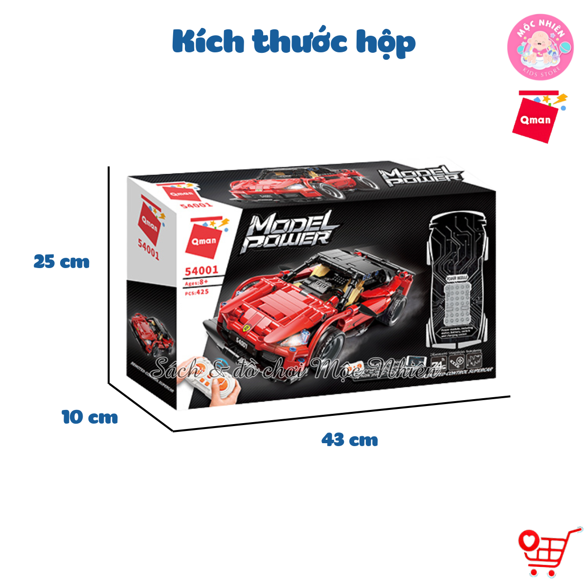 Đồ Chơi Xếp Hình Lắp Ráp Xe Đua Điều Khiển Từ Xa Qman 54001 (425 mảnh ghép) - Dành cho các bé từ 8 tuổi