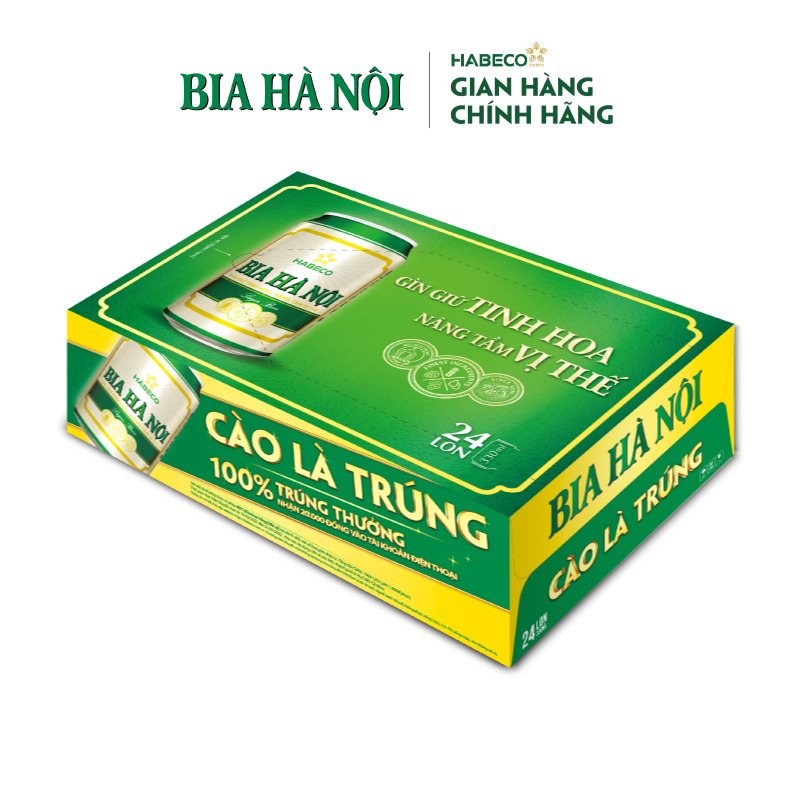 Bia Hà Nội Nhãn Xanh Khuyến mại hè  - Thùng 24 lon 330ml