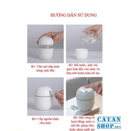 Máy xông tinh dầu Mini Humidifier cho phòng ngủ và trên xe hơi, Máy khuếch tán tinh dầu phun sương tỏa hương thơm