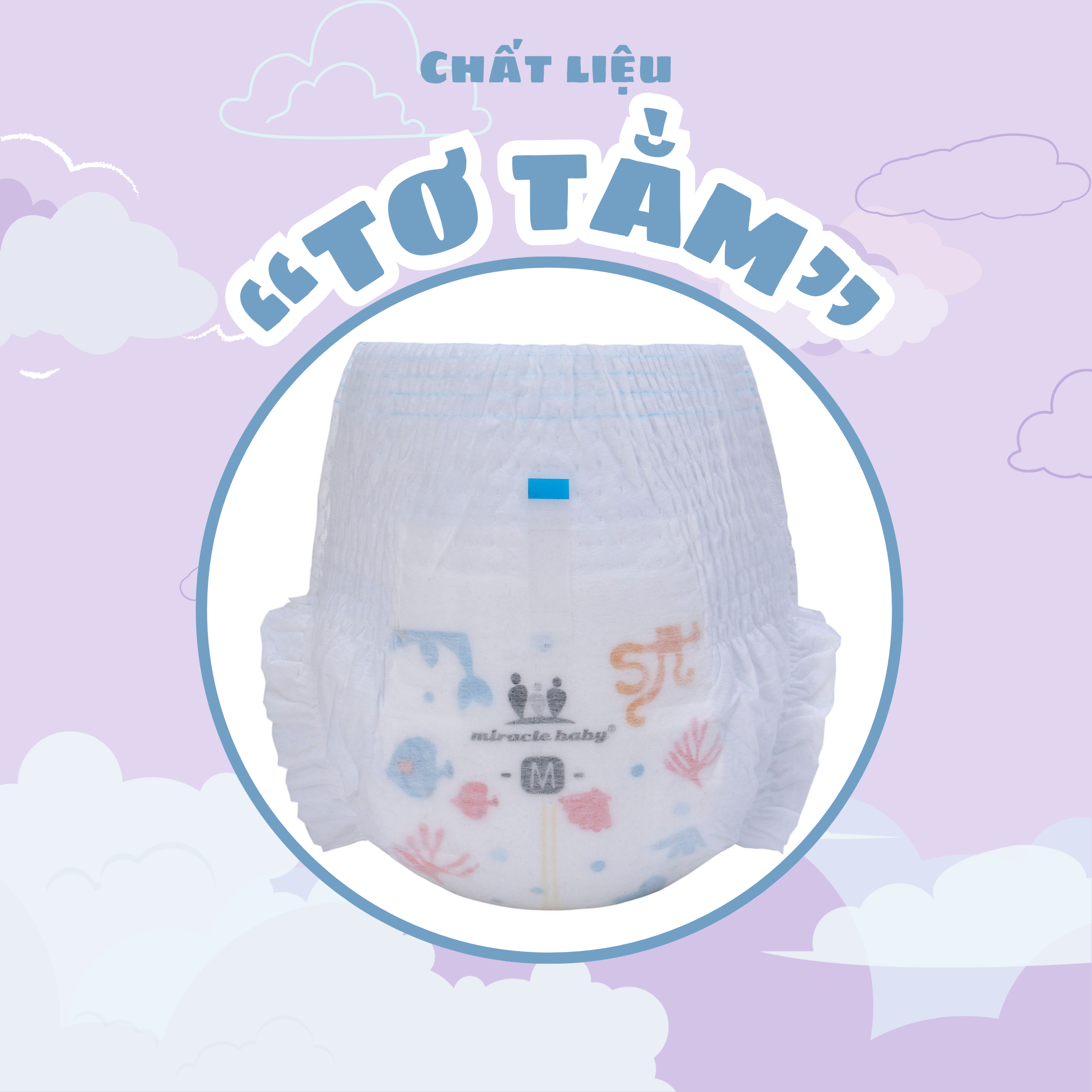 [COMBO 3] Tã quần/ Bỉm quần cho bé 6kg trở lên thương hiệu Miracle Baby , chất liệu cotton mềm mại thông mát có 4 size M16/L14/XL12/XXL10