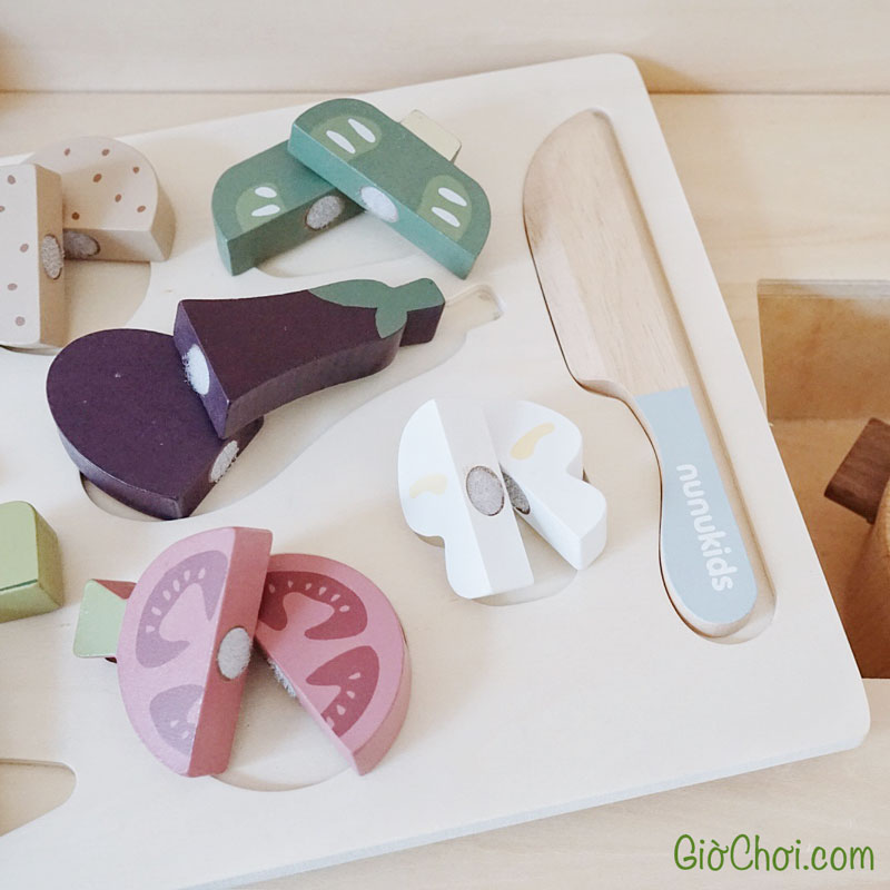 Bộ cắt rau củ bằng gỗ