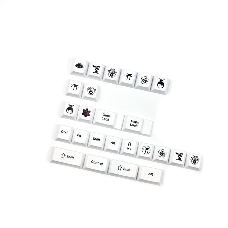HSV 135Keys Set Cherry Profile Custom Keycaps PBT Dye Sublimation  Keycaps Set for Gateron Kailh Cherry MX Switches White