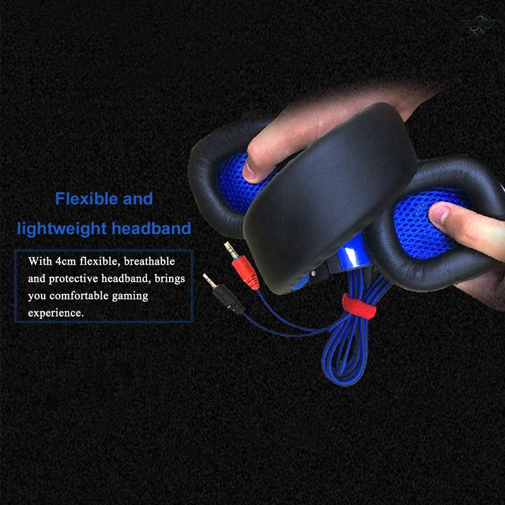 Gaming Headset Headphone for PC Laptop with Microphone with USB 3.5mm Interface LED Volume Control Over-ear Headphone