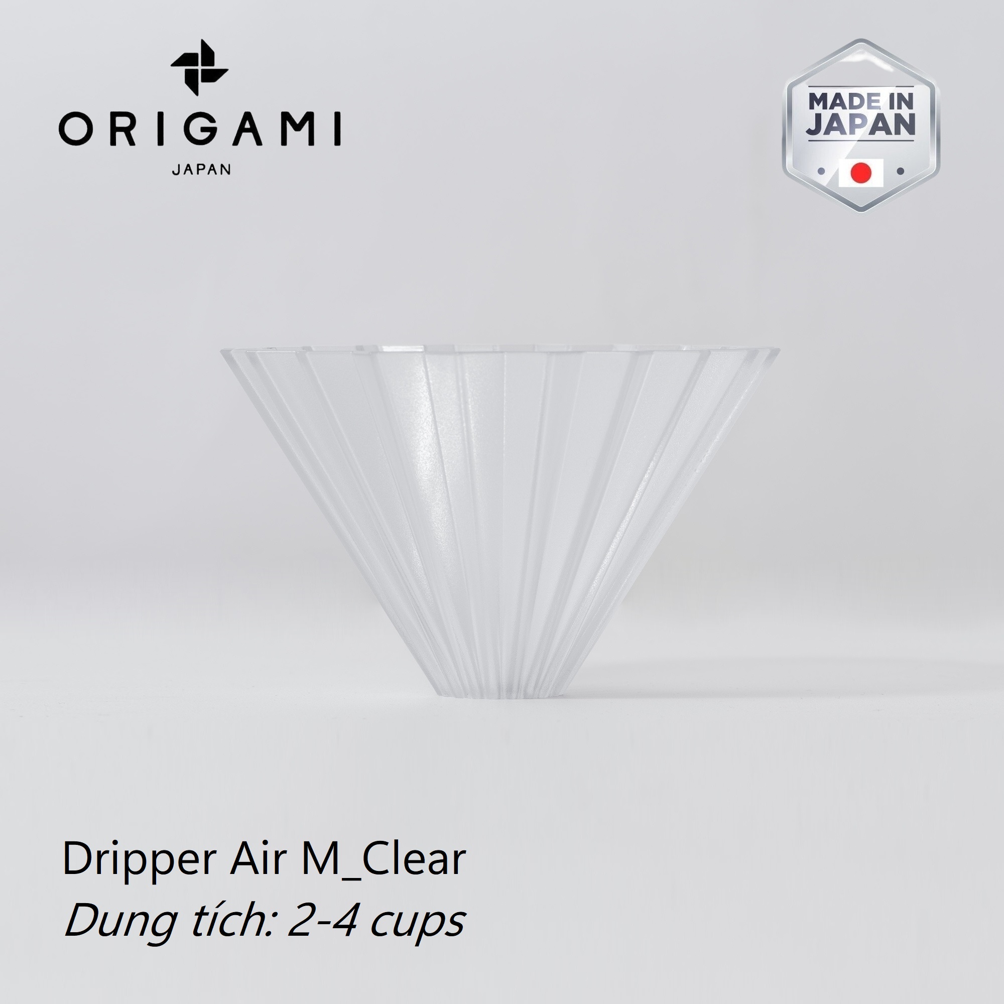 Phễu nhựa V60 02 Origami Dripper Air M Pour over