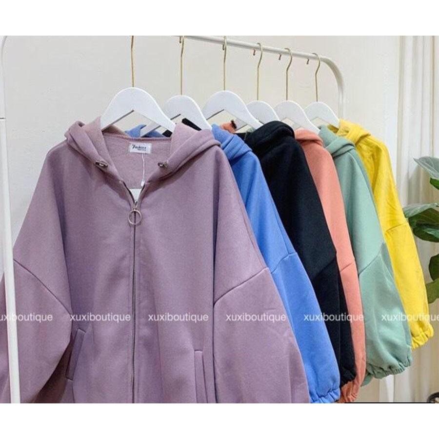 Áo Khoác Nỉ Nam Nữ Form Rộng Unisex KÉO TRÒN BASIC Phong Cách Ulzzang AK49 TD Fashion