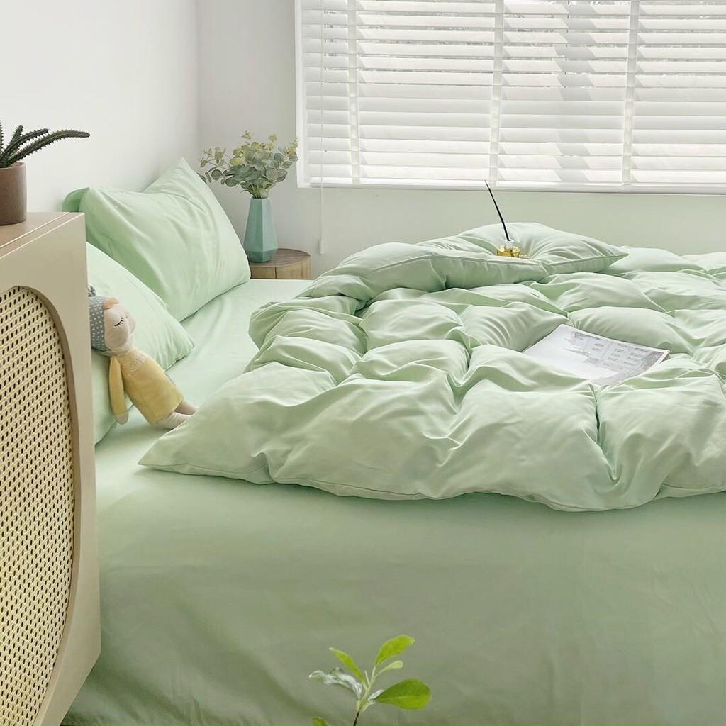 Bộ Chăn Ga Cotton Tici Cao Cấp CÓ CHĂN CHẦN BÔNG SẴN RUỘT BÊN TRONG Phong Cách Hàn Quốc Đủ Size Đủ Màu