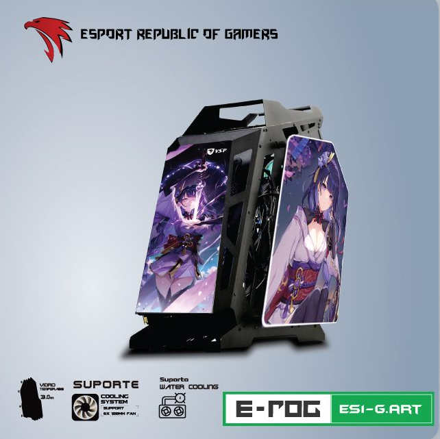 Vỏ Case Máy Tính VSP Esport Republic Of Gamer ES1-G.ART- Có Sẵn Panel LED ARGB - Hàng Chính HÃng