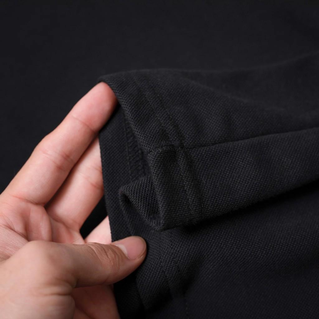 Áo POLO xuất dư đen basic
