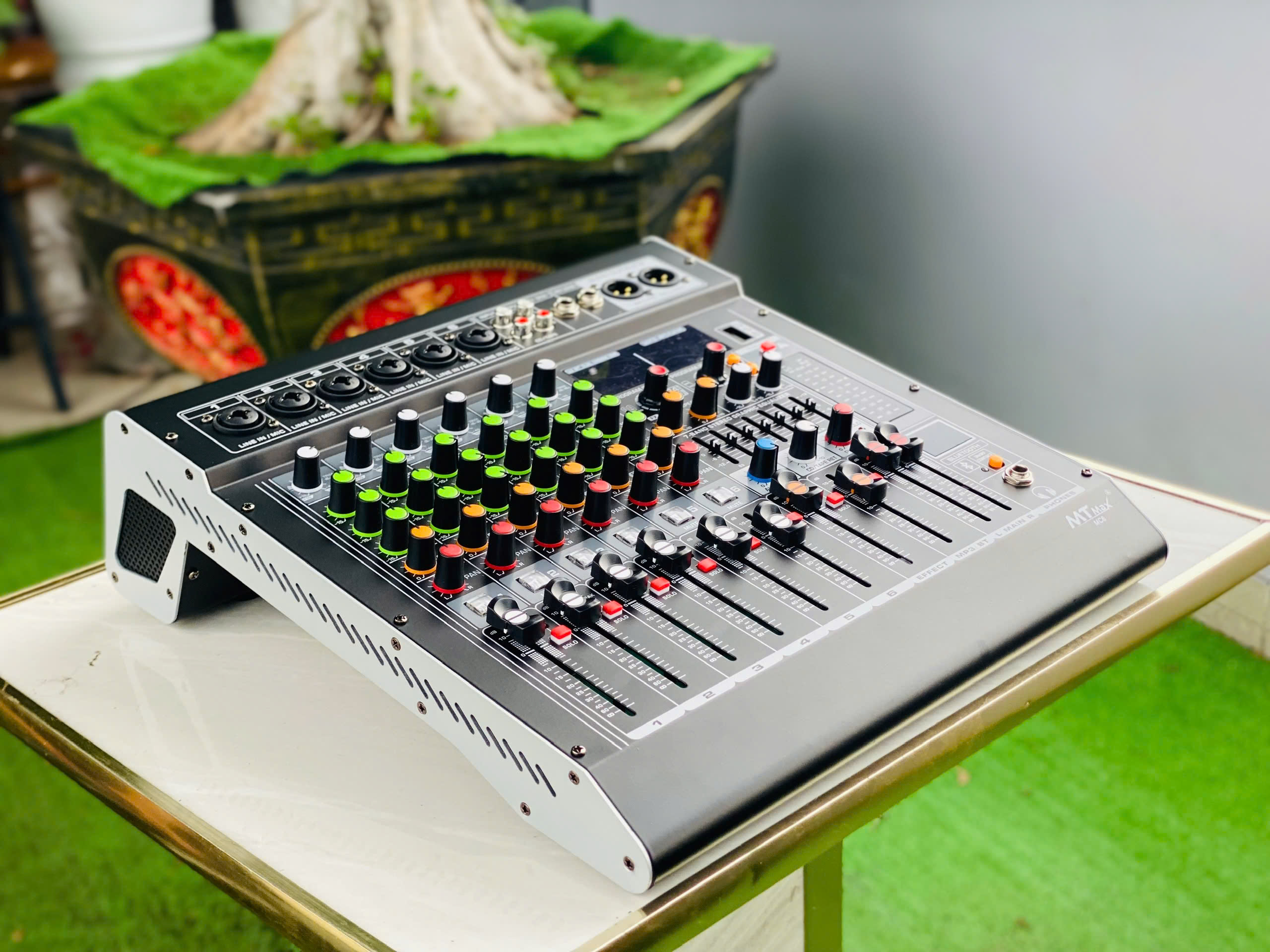 [tặng dây hoa sen] Mixer MC6 6 Kênh Chuyên Dụng nâng cấp âm thanh loa kéo, amply cũ phục vụ các sự kiện sân khấu karaoke hàng nhập khẩu