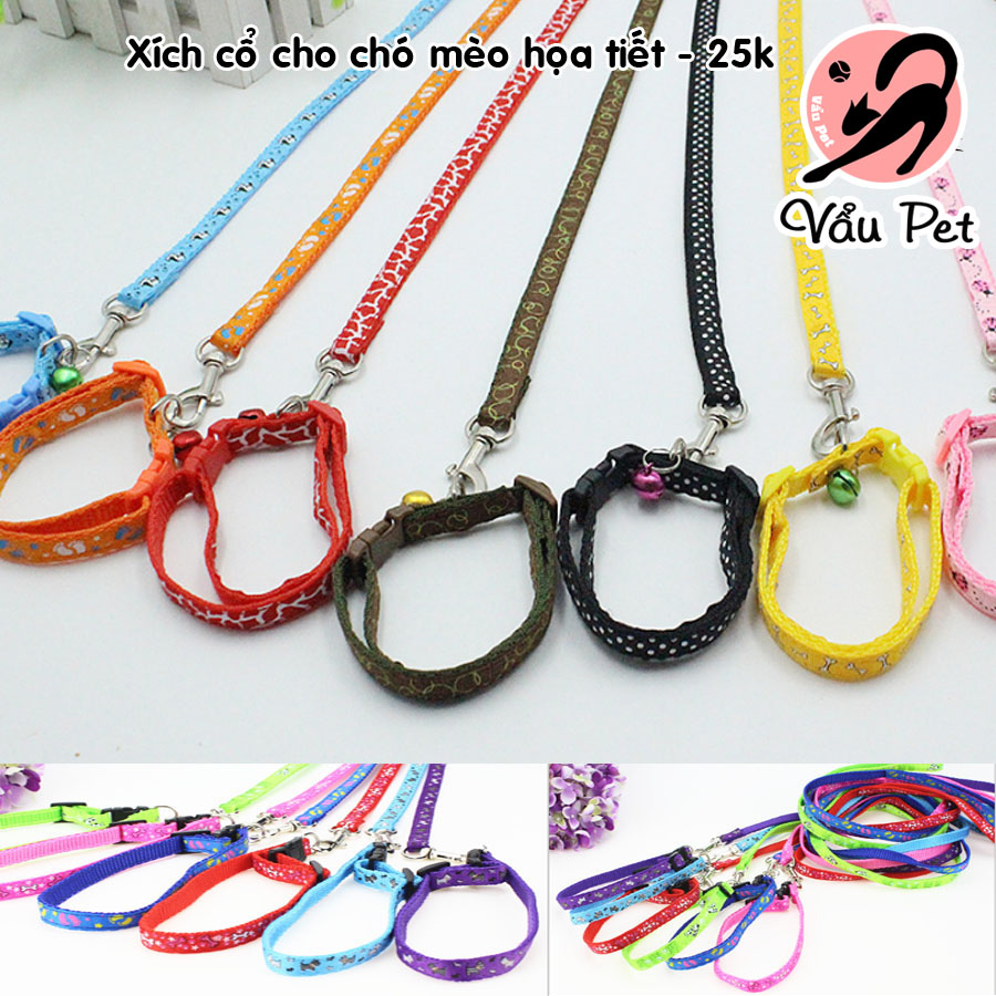 Dây xích cổ 2 lớp cho chó mèo nhỏ