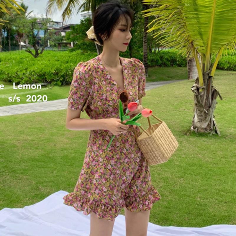 Đầm Hoa Cổ Chữ V Thời Trang Dành Cho Nữ