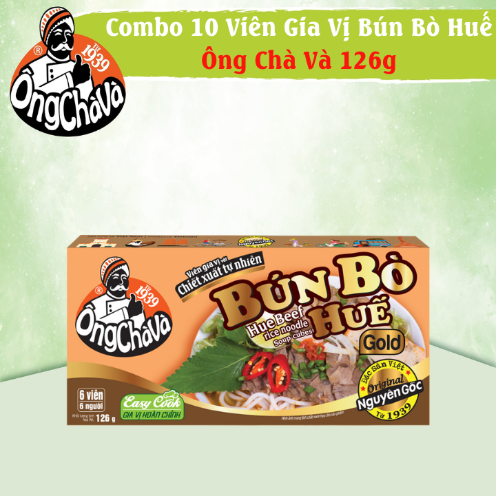 Combo 10 Hộp Gia Vị Viên Bún Bò Huế Ông Chà Và 126g