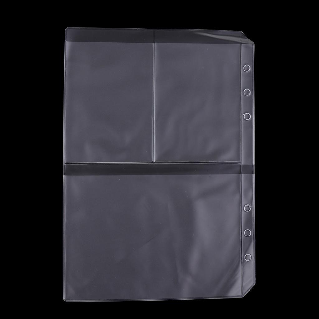 20Pcs PVC Clear 6 Hole Loose Leaf Binder Binder Pages Pockets Document Files Bag