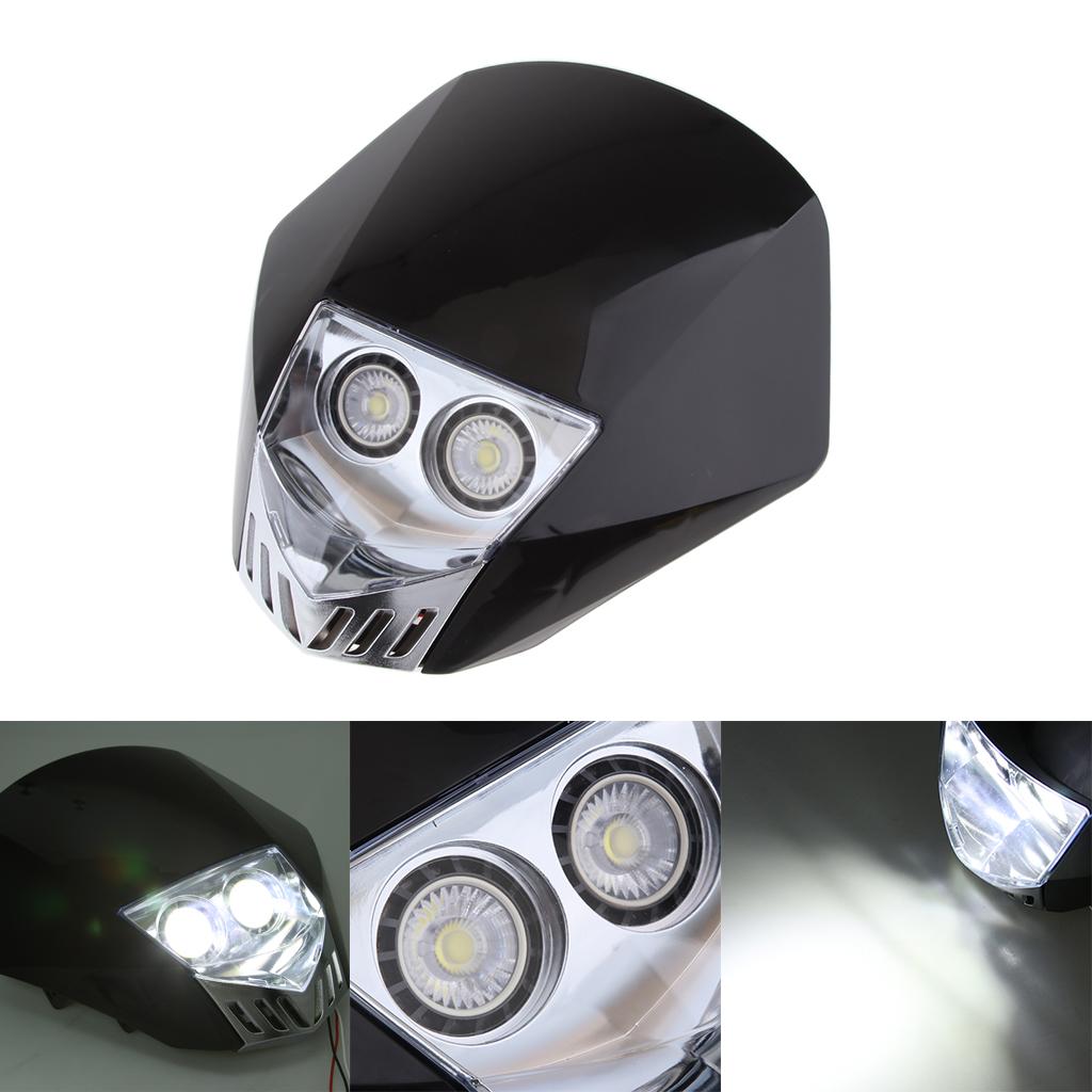 Universal Motorcycle LED Headlight Assembly for  Dirt Bike Black