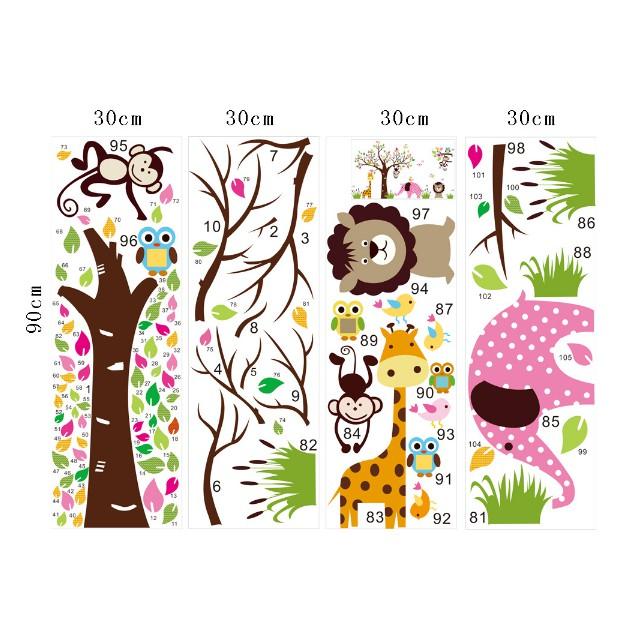 Decal trang trí tường - Thú và Cây sắc màu size lớn