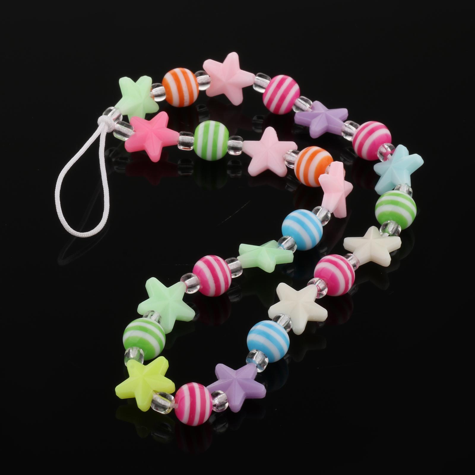 2- Beaded Phone Lanyard Handmade Colorful Resin Beads Key Chain for Women